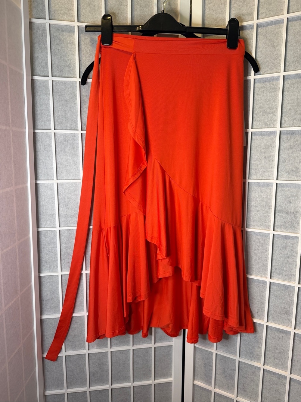 Red Orange Ruffle Bella Wrap Skirt